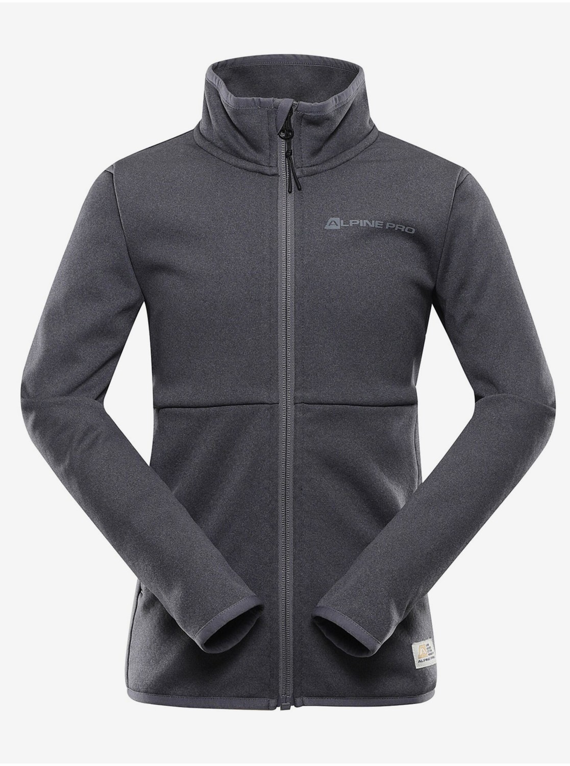Šedá detská športová mikina na zips ALPINE PRO Qerto