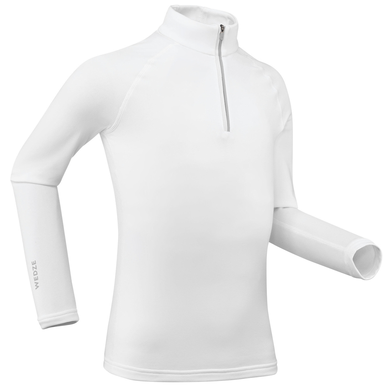 Detské lyžiarske spodné tričko BL500 1/2 zips biele