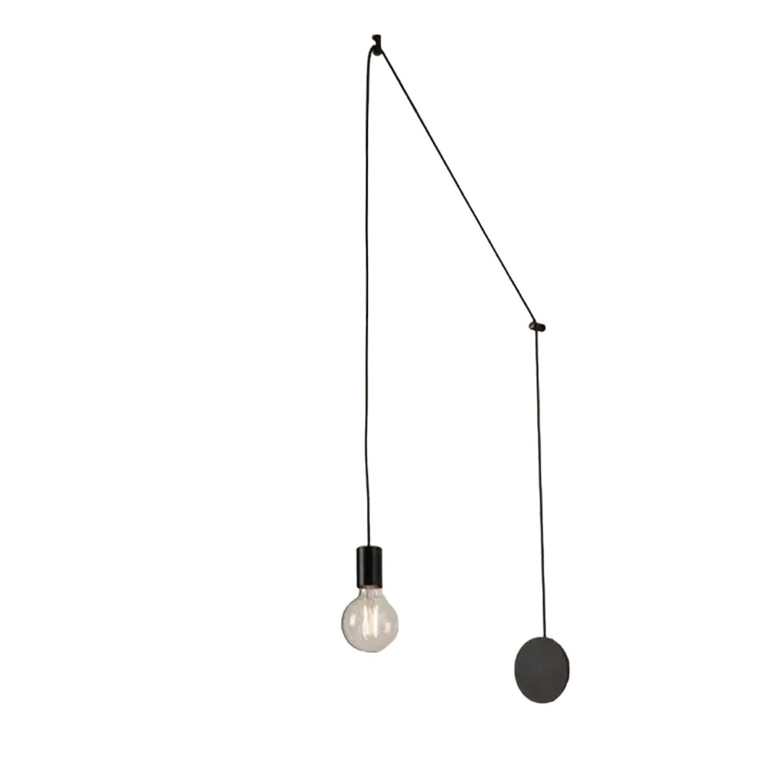 Závesná lampa Habitat decentrálna, 1-pl., čierna