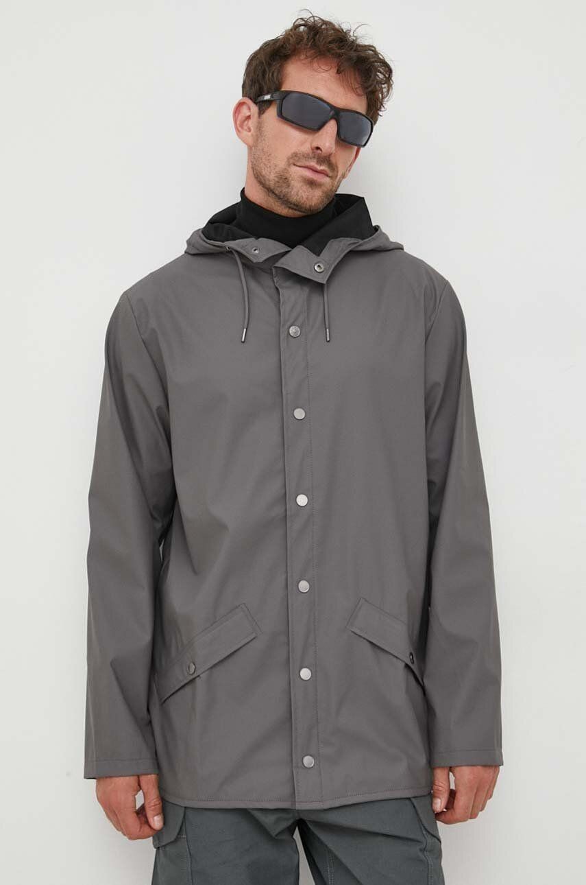 Nepremokavá bunda Rains 12010 Jackets šedá farba, prechodná