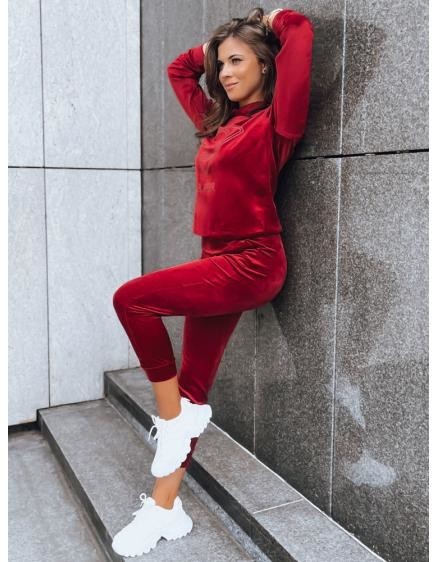 Dámska velúrová súprava VOGUE bordová