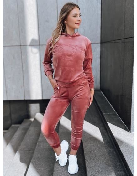 Dámska velúrová súprava VOGUE ružová