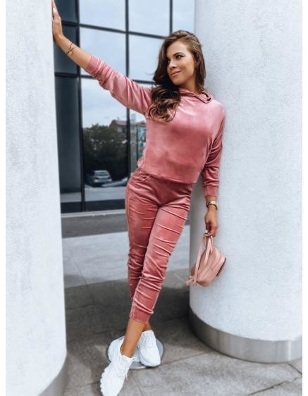 Dámska súprava z jemného velúru SO COMFY ružová