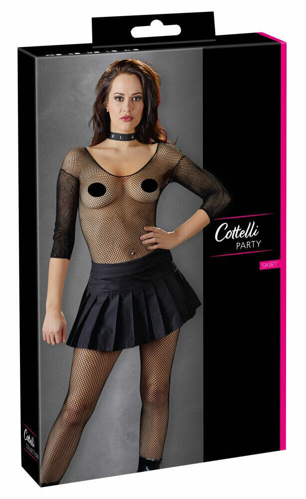 Cottelli - Plisovaná minisukňa (čierna)