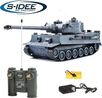 Bojujúci tank Tiger 1 sivý 2,4 GHz s infra delom, bojujúci 1 : 28