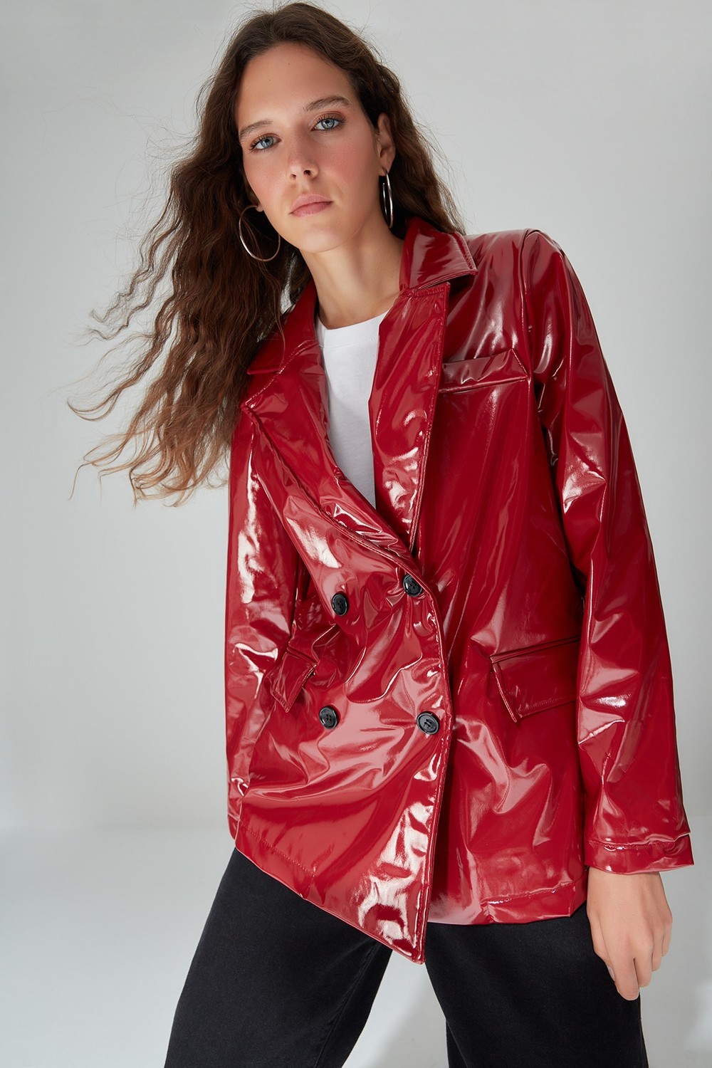 Trendyol Blazer - Bordeaux - Oversize