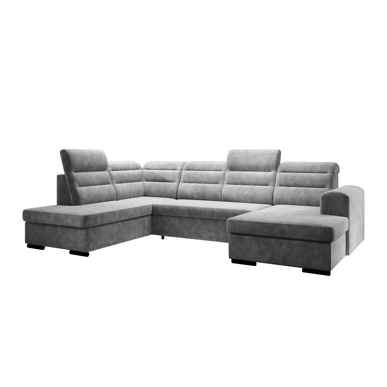 Rozkládací sedací souprava, tmavě šedá, levá, KLOUDY U