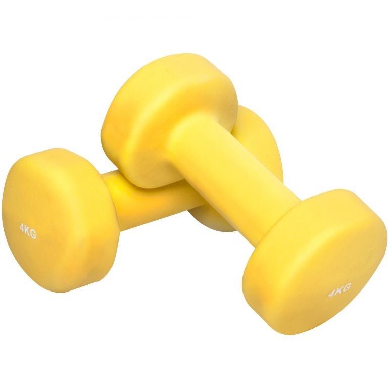 Gorilla Sports Jednoručky na aerobik, 2 x 4 kg, žlté