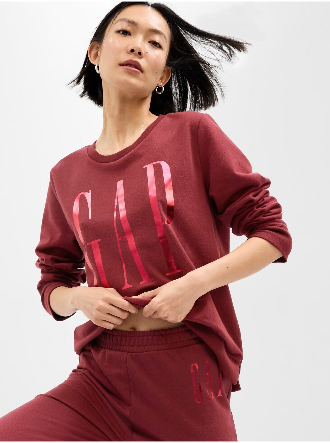 Vínová dámska mikina Gap