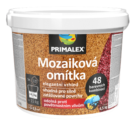 PRIMALEX - Mozaiková omietka mix farieb (I+E+E+E+E) 15 kg (4,5 kg + 5x2,1 kg)
