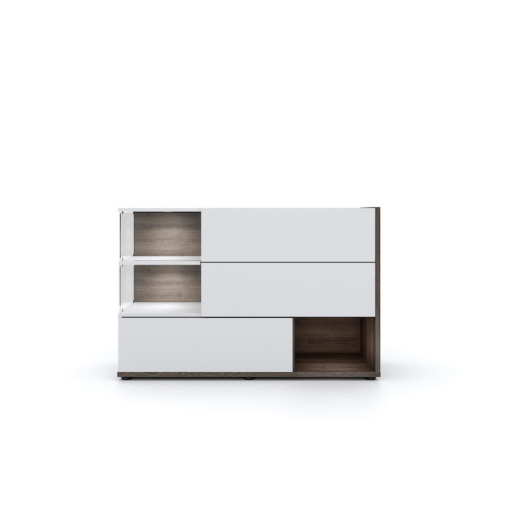 MID.YOU KOMODA, biela, perleť, 120/77/40 cm