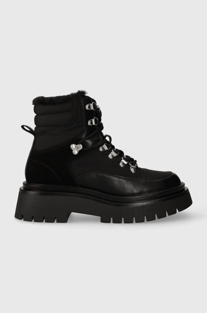 Workery Pepe Jeans QUEEN ICE dámske, čierna farba, na plochom podpätku, zateplené, PLS50498