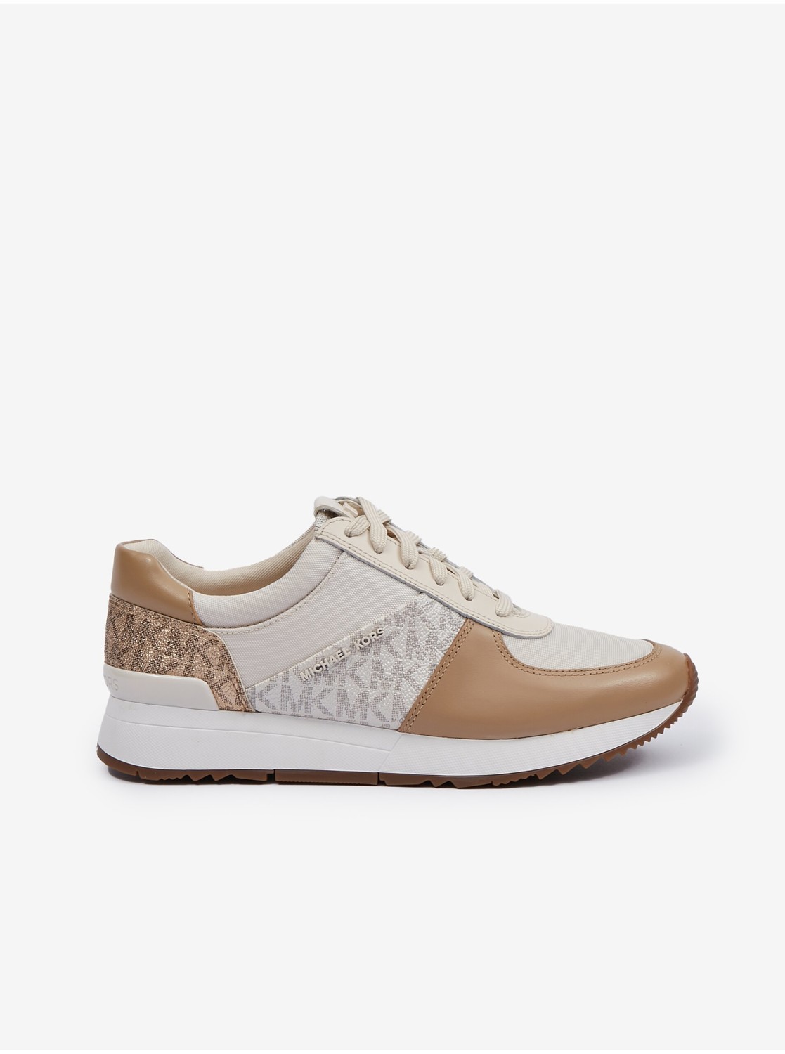 Hnedo-béžové dámske tenisky s koženými detailmi Michael Kors Allie Trainer