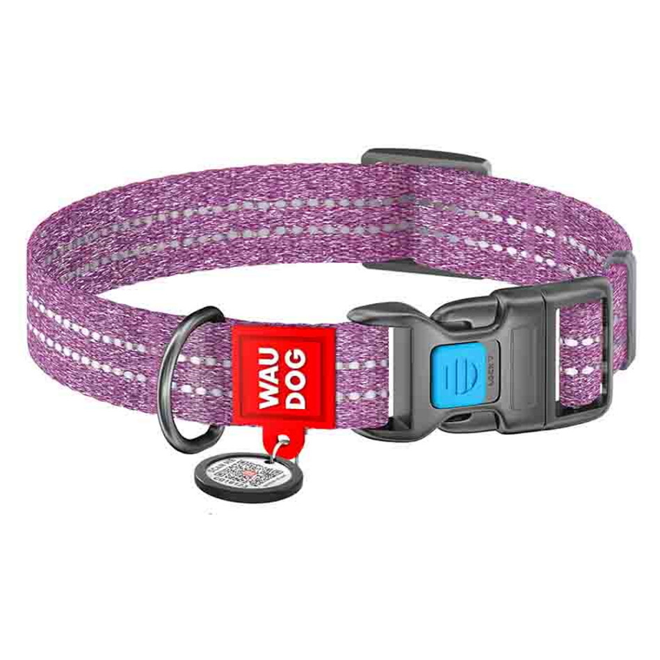 WAUDOG Re-cotton Bavlnený obojok pre psov fialový 1 ks, Veľkosť: XL