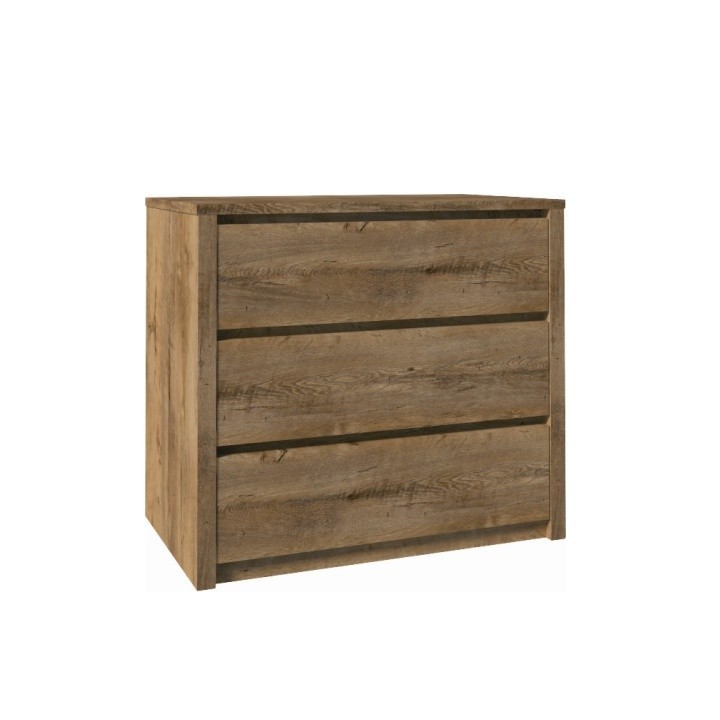 KONDELA Montana K3S zásuvková komoda dub lefkas tmavý