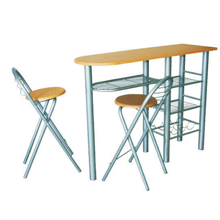 KONDELA Boxer barový set buk / aluminium