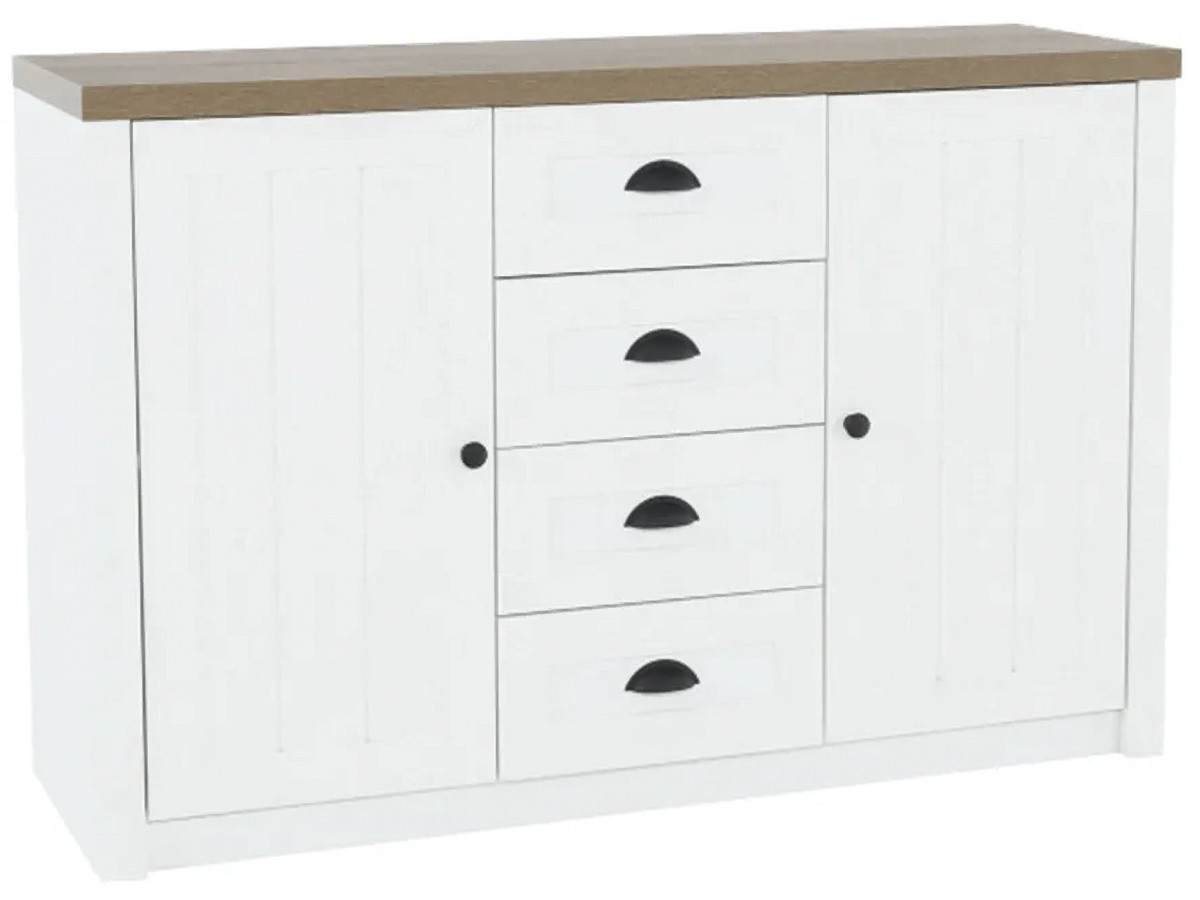 KONDELA Provance K4S dvojdverová komoda sosna Andersen / dub lefkas