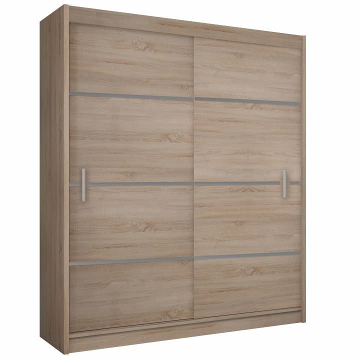 KONDELA Merina 150 2D šatníková skriňa s posuvnými dverami dub sonoma / sivá