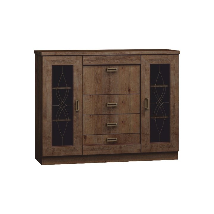 KONDELA Tedy T14 barová skrinka dub lefkas