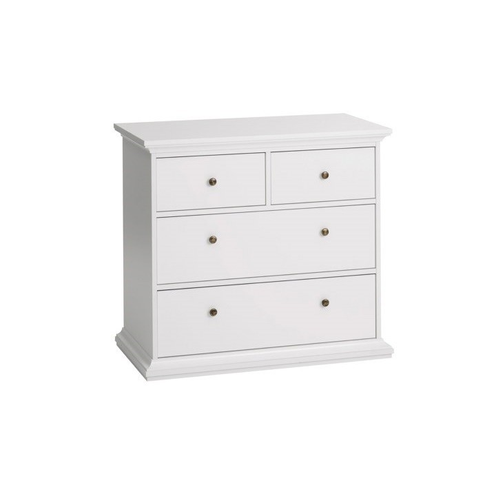 KONDELA Paris 70305 zásuvková komoda biela