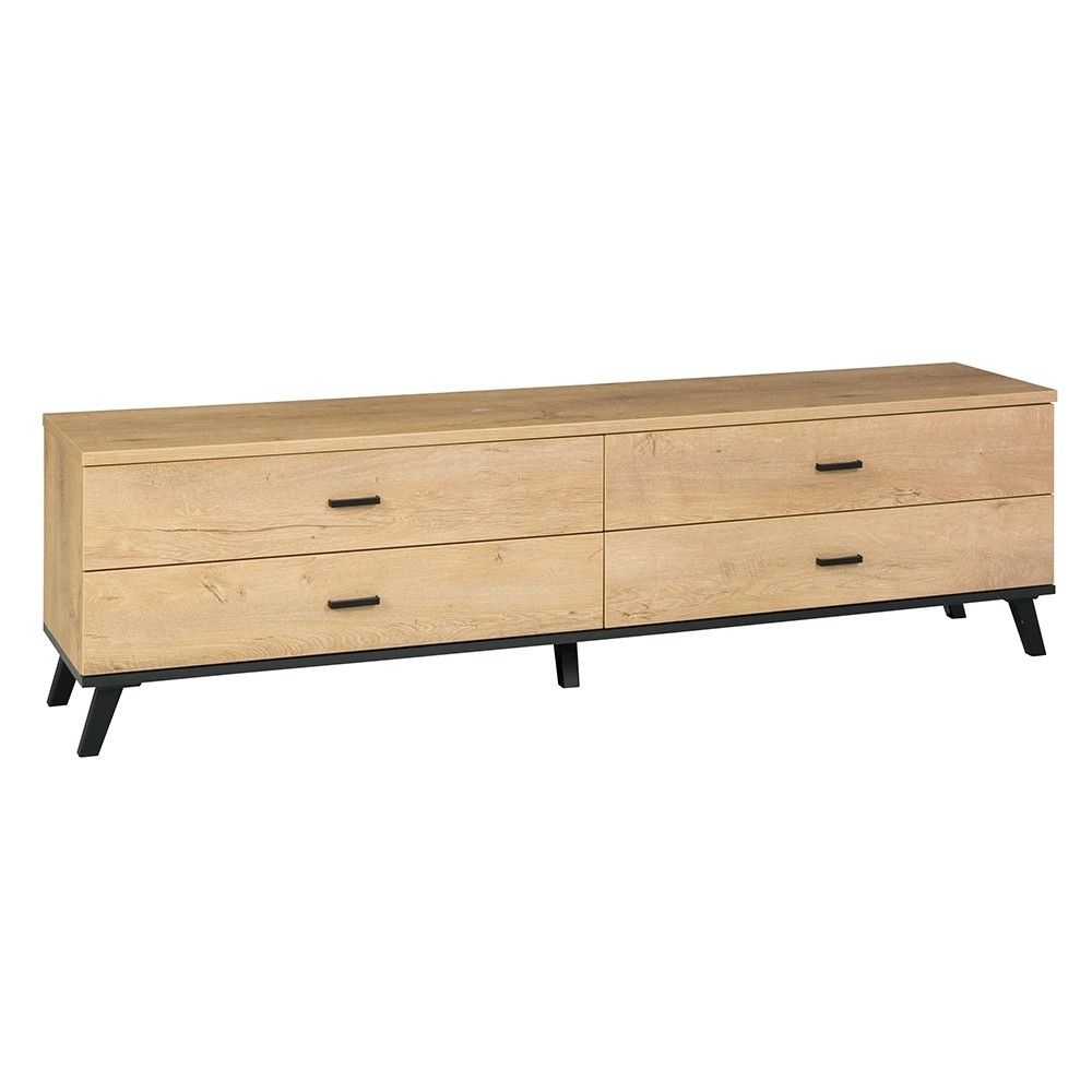 KONDELA Siran Typ 6 tv stolík dub lefkas / čierna