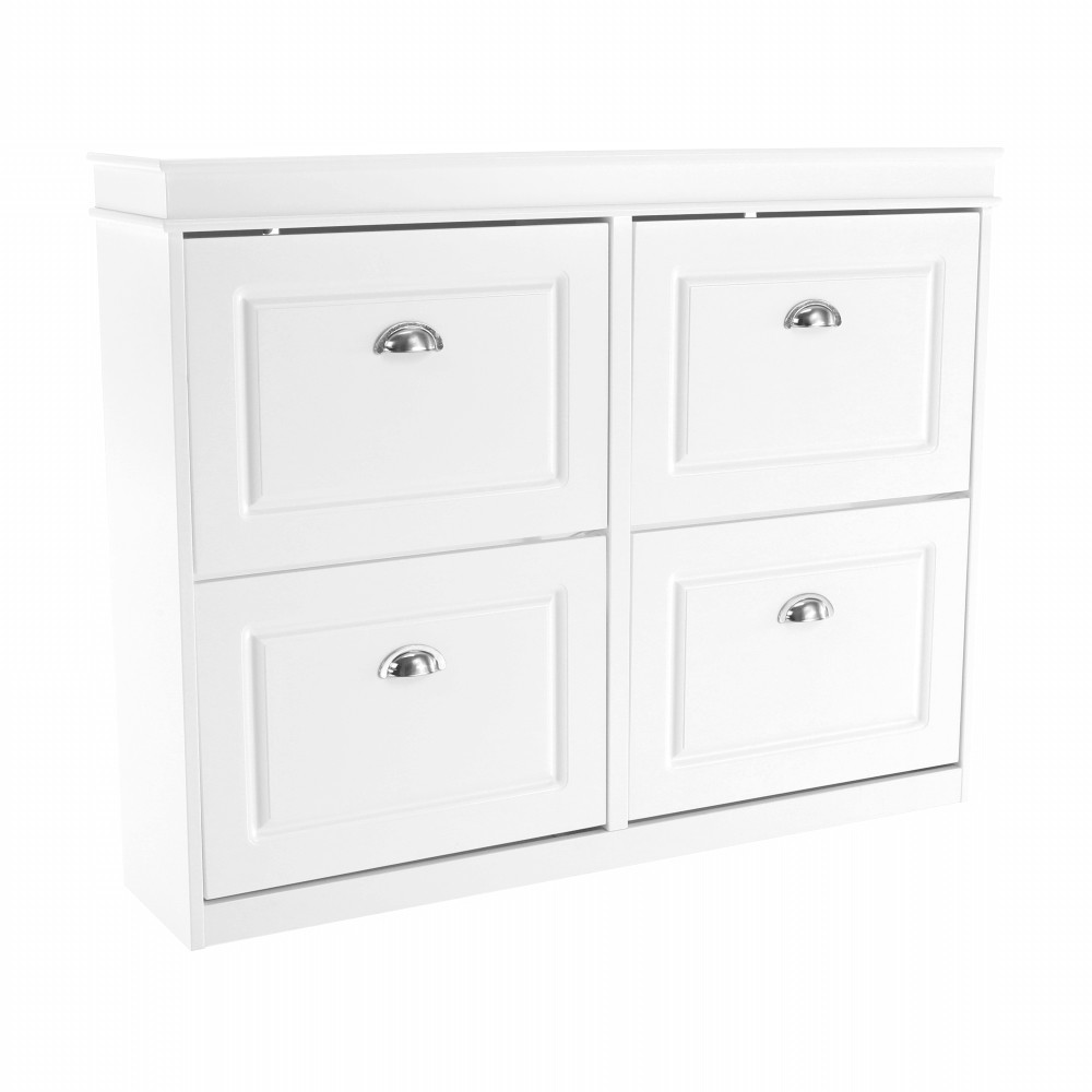 KONDELA Seber Typ 5 botník (skrinka na topánky) biela