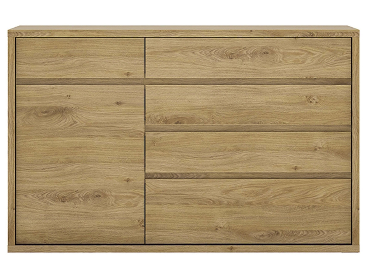 KONDELA Sheldon Typ 42 jednodverová komoda so zásuvkami dub shetland