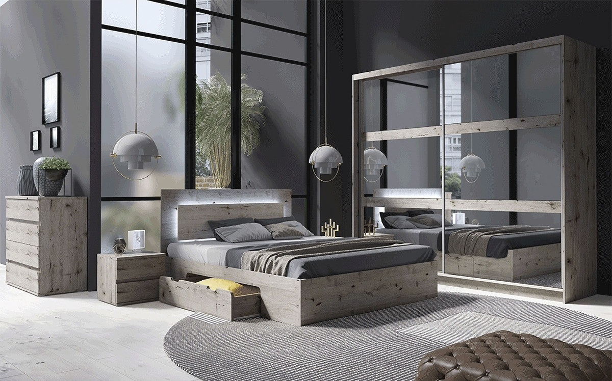 KONDELA Togos spálňová zostava dub welington