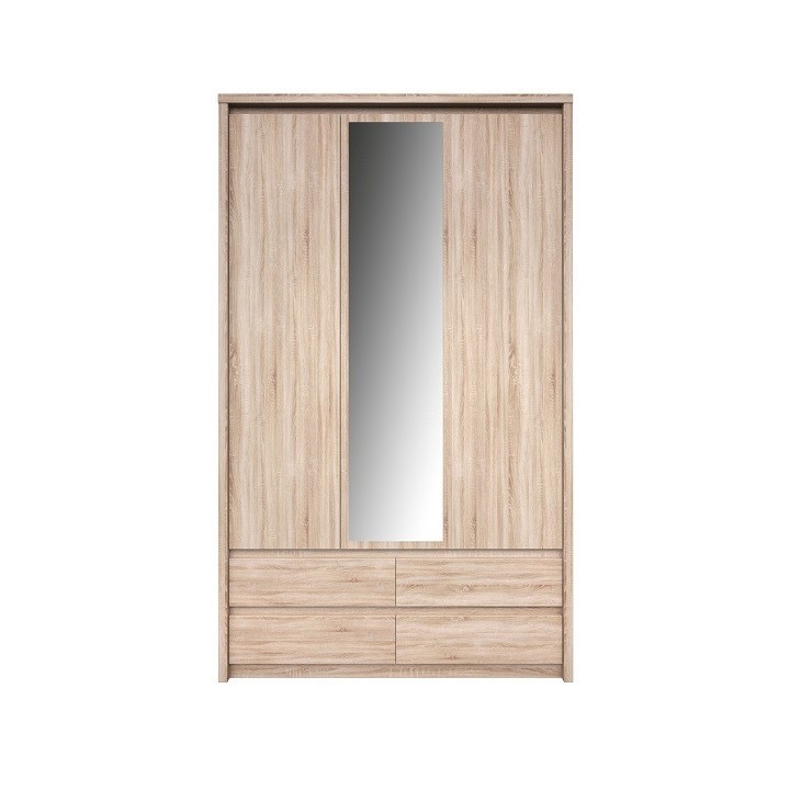 KONDELA Norty Typ 1 3D šatníková skriňa so zrkadlom dub sonoma