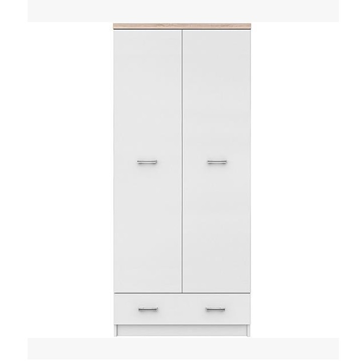 KONDELA Topty Typ 1 2D dvojdverová skriňa biela / dub sonoma