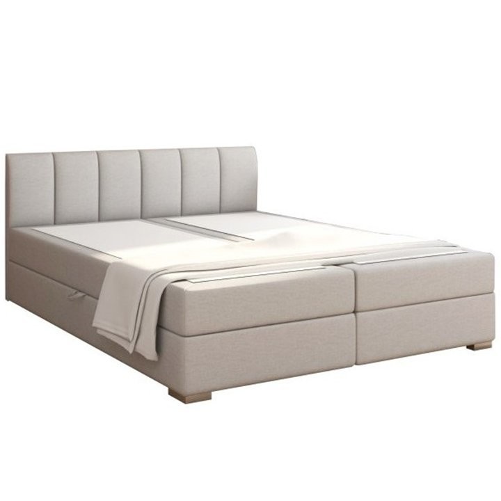 KONDELA Riana Komfort 180 čalúnená manželská posteľ svetlosivá