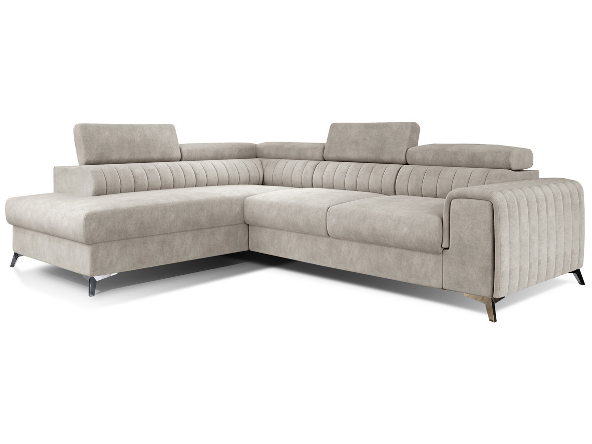 NABBI Lacante L rohová sedačka s rozkladom a úložným priestorom béžová