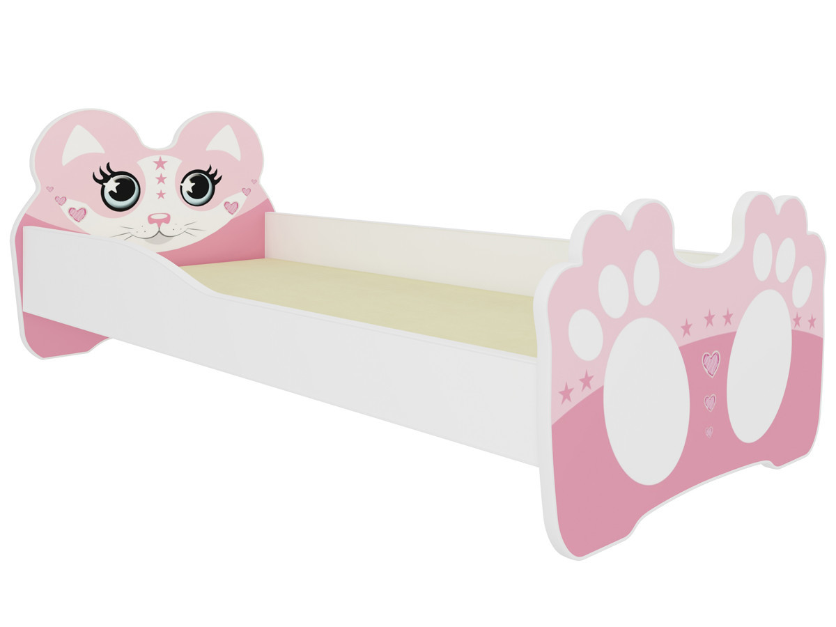 NABBI Pinkie detská posteľ s matracom 80x160 cm biela / ružová