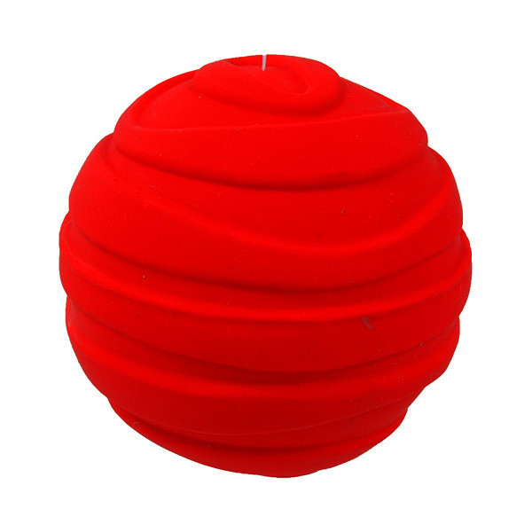 Hracka DF Latex lopta pruhovana so zvukom 7,5cm