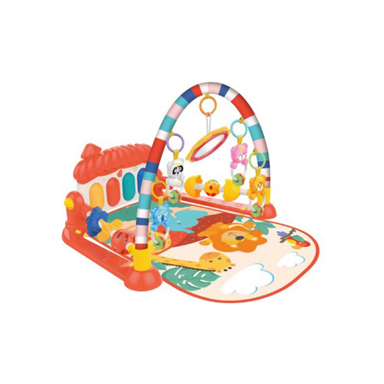 HUANGER Podložka na hranie so svetlom a hudbou červená zvieratká 0m+