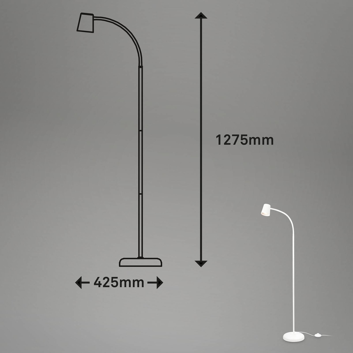 Stojacia lampa Skriva, nastaviteľná, GU10, biela