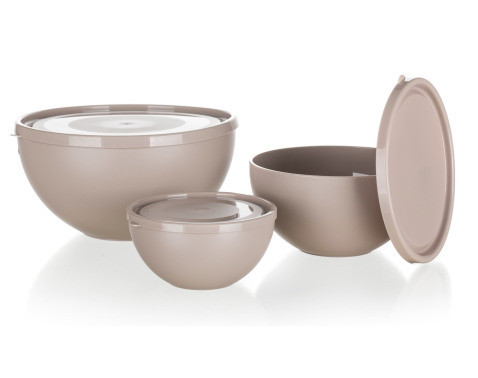 Sada misiek (3 x miska s vekom) Culinaria, latte hnedá%