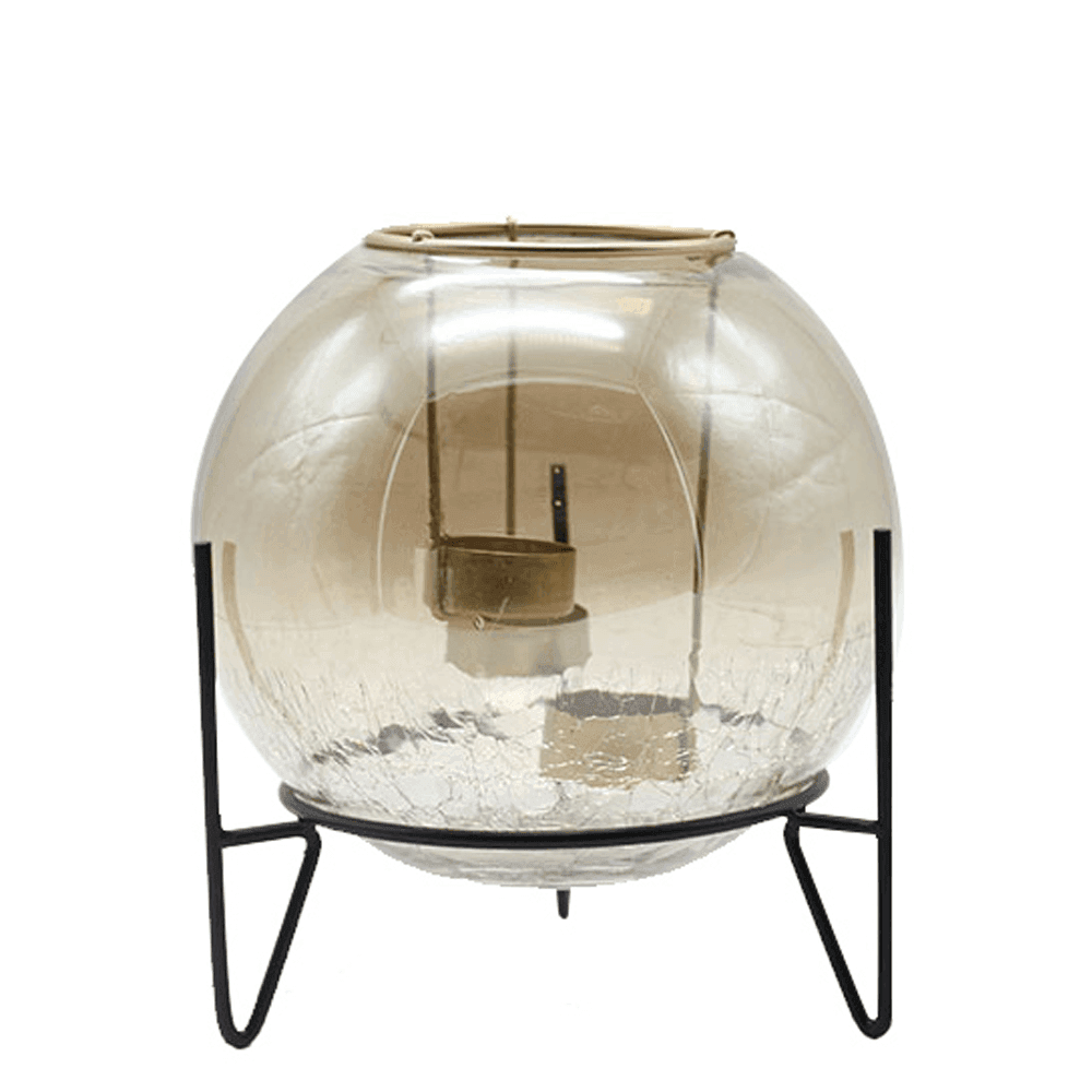 Sklenený svietnik, čierna/zlatá, EZRAN TYP 1