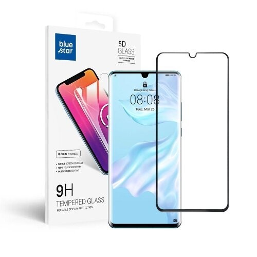 Ochranné sklo Blue Star 5D Huawei P30 Pro, celotvárové - čierne