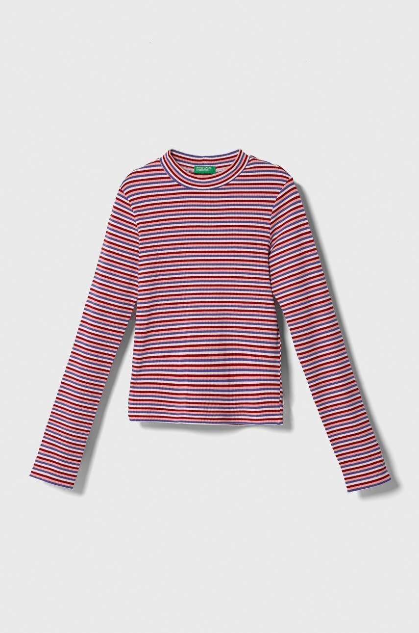 Detské tričko s dlhým rukávom United Colors of Benetton s polorolákom