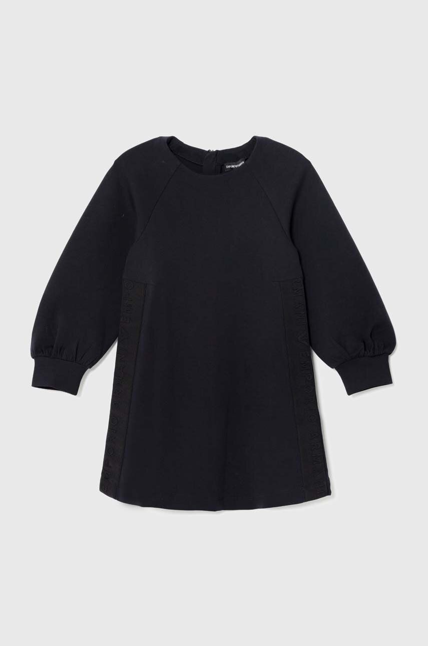 Dievčenské šaty Emporio Armani tmavomodrá farba, mini, oversize