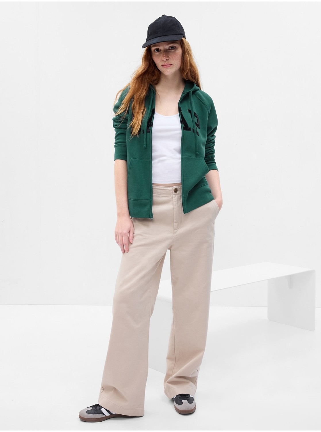 Zelená dámska mikina s logom GAP