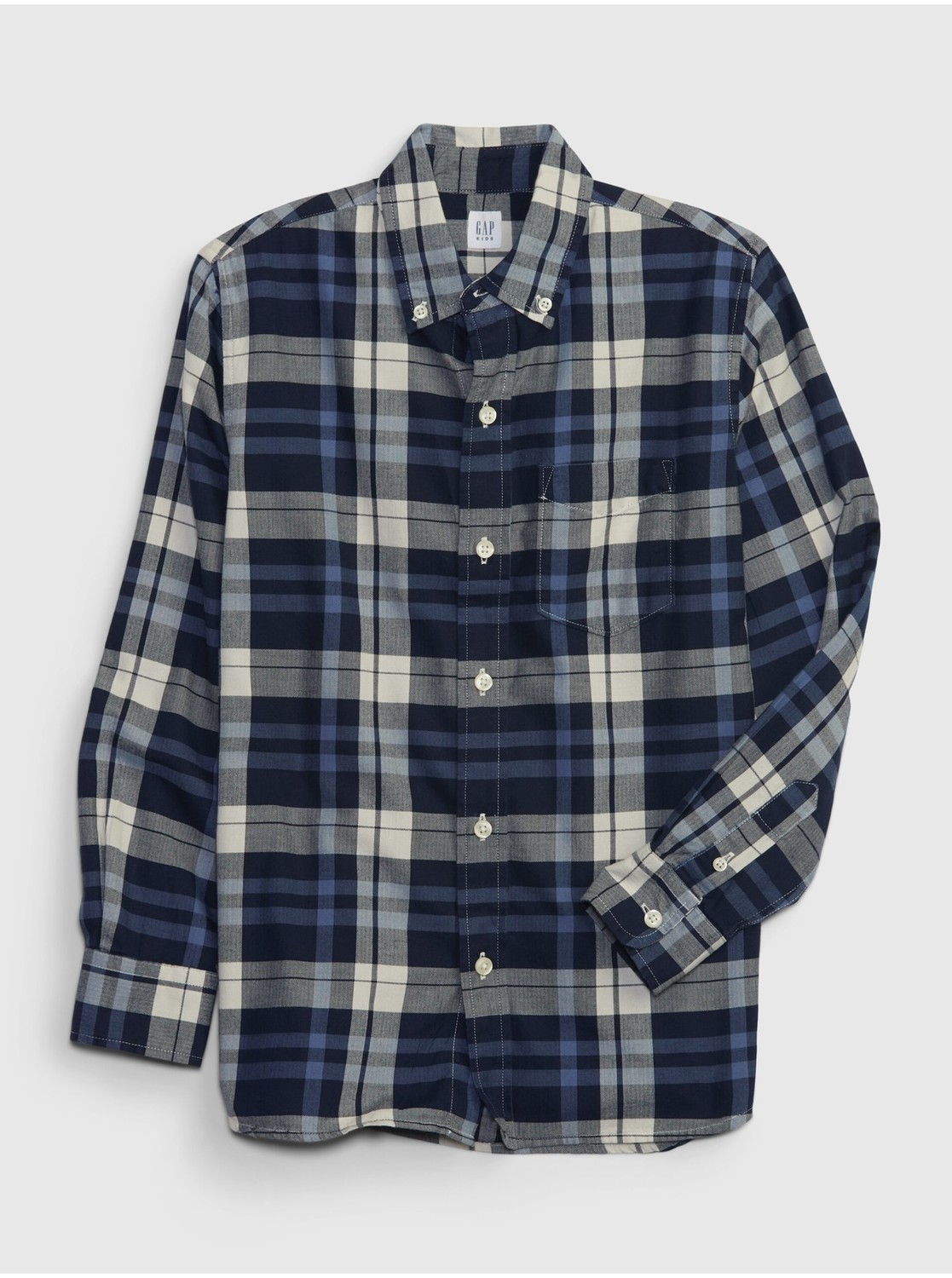 Tmavomodrá chlapčenská kockovaná košeľa GAP