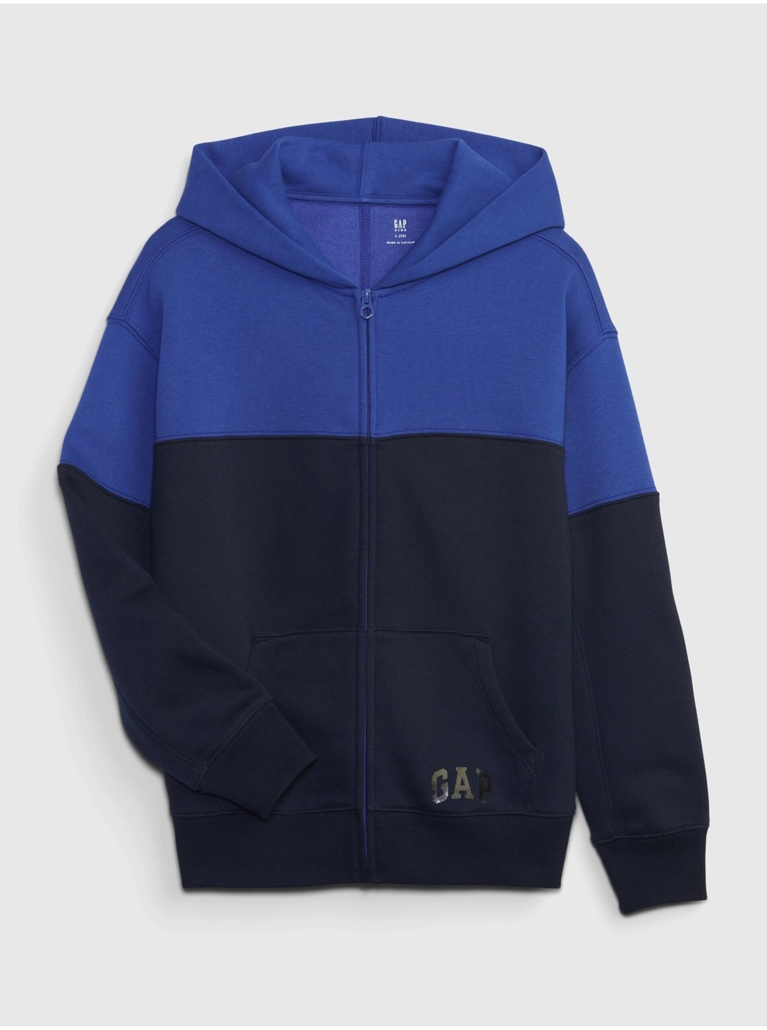 Modrá chlapčenská mikina na zips s kapucňou GAP