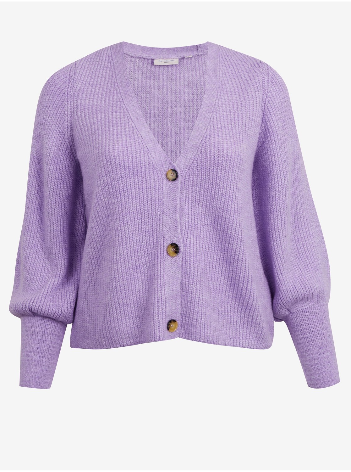 Light purple women's ribbed cardigan ONLY CARMAKOMA Clare - Ladies