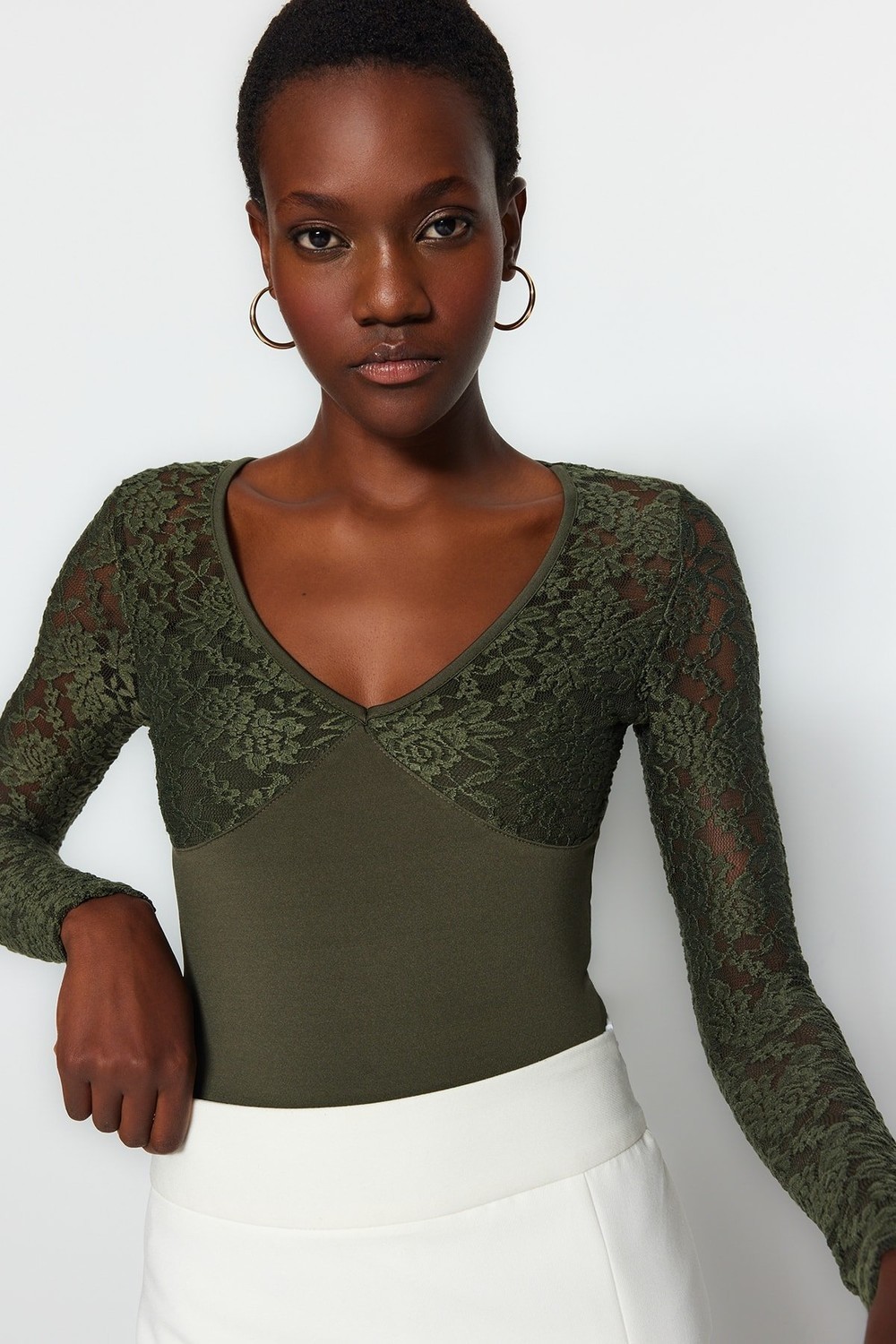 Trendyol Bodysuit - Khaki - Slim fit