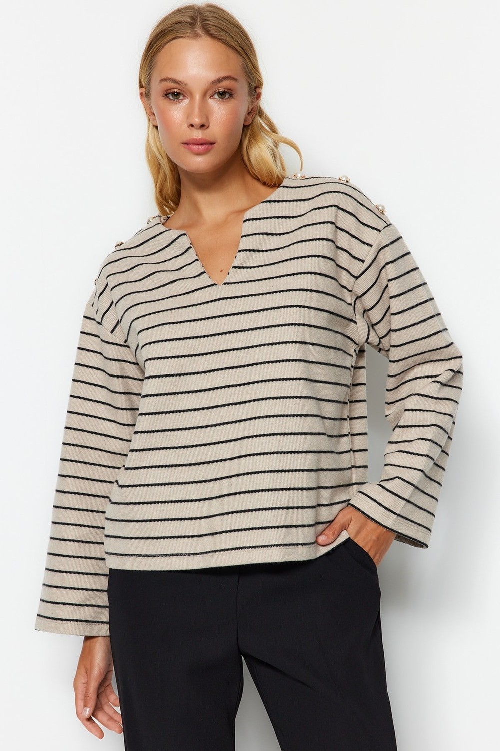 Trendyol Blouse - Beige - Relaxed fit