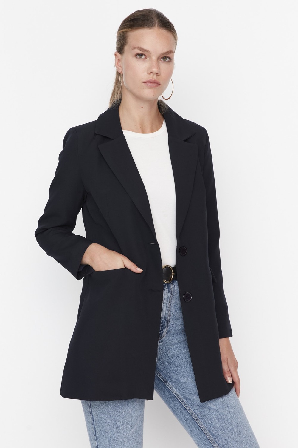 Dámske sako Trendyol Navy Blue