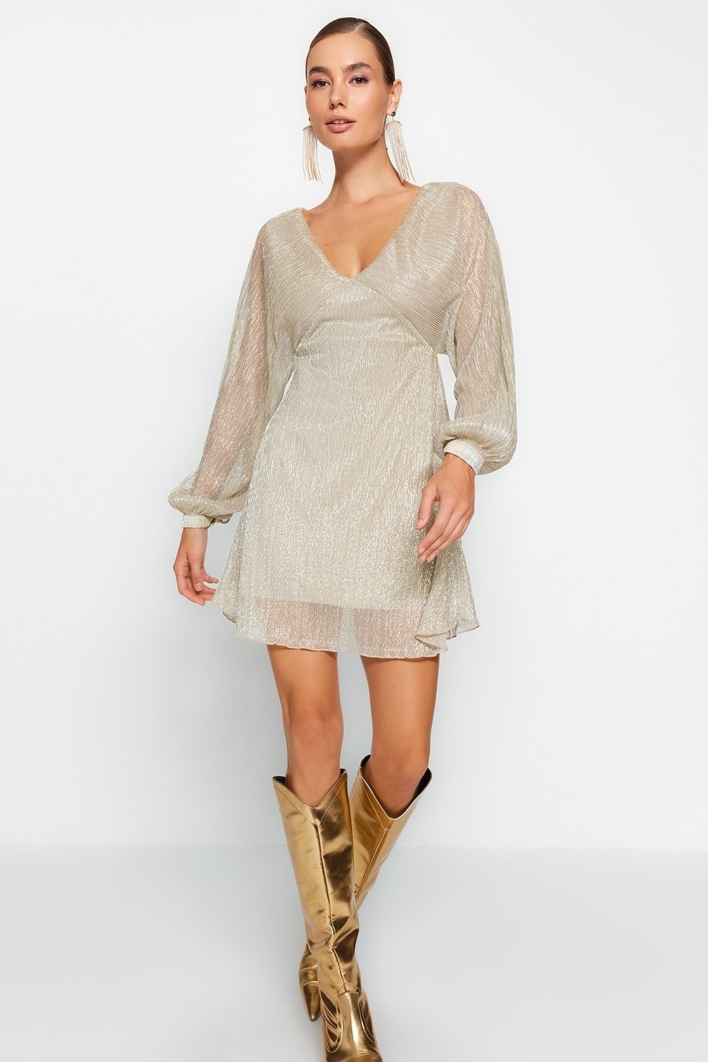 Trendyol Dress - Gold-colored - Skater