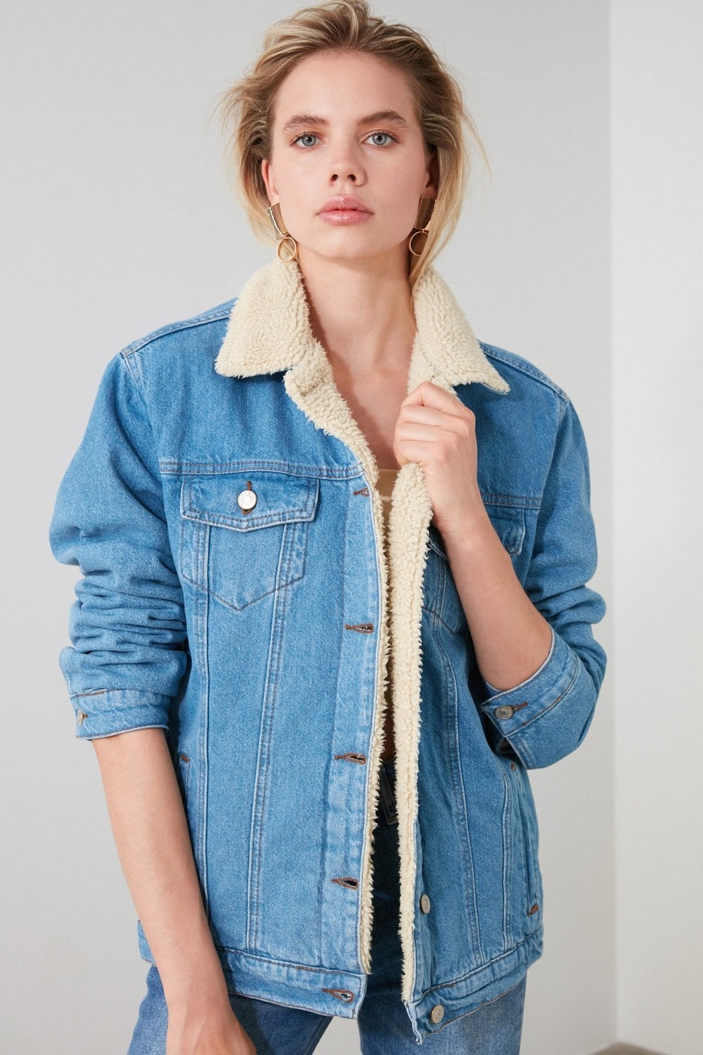 Trendyol Jacket - Blau - Regular fit